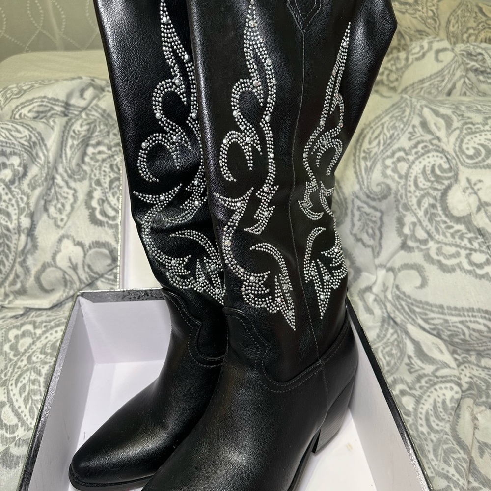 Knee high black boots